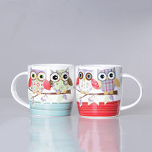 Load image into Gallery viewer, Creative Owl 350ml Bone porcelain cup Ceramic Mug Coffee Milk Breakfast Cup Coffee Mug Gifts Cup 1pcs