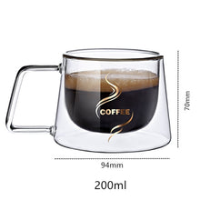 Load image into Gallery viewer, Classic Double Glass Coffee Mug Milk Tea Table Cup Cafe Drinkware Nice Gifts

