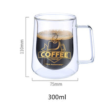 Load image into Gallery viewer, Classic Double Glass Coffee Mug Milk Tea Table Cup Cafe Drinkware Nice Gifts

