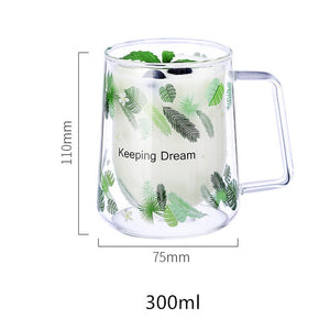 Classic Double Glass Coffee Mug Milk Tea Table Cup Cafe Drinkware Nice Gifts