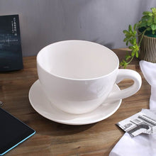 Load image into Gallery viewer, Simple Creative White Extra Large mug with Saucer Craft Decoration Cafe Bar Restaurant Ornaments Oversized mug

