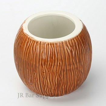 Ceramic Mug Coconut Shape Tiki Mug For Gifts Cups And Mugs Collection New Year Decoration-Brown Color